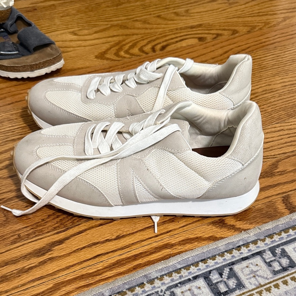 MIA Neutral Beige Lace-Up Sneakers